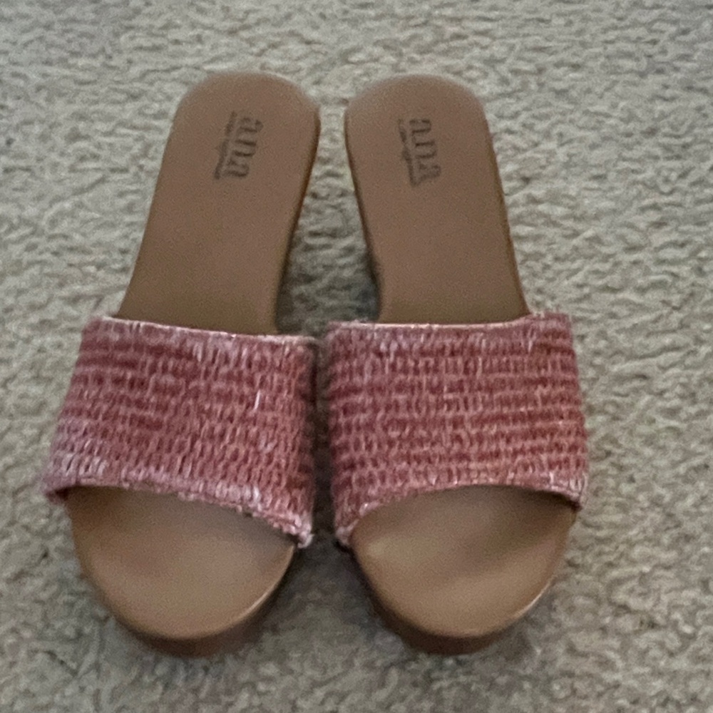 A.N.A. Woven Pink Slide Sandals